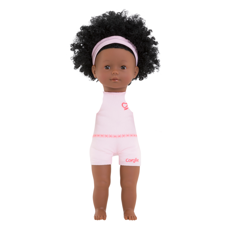 Muñeca para vestir Pauline de Ma Corolle Cabello negro rizado y ojos marrones brillantes a 36 cm desde los 4 años.